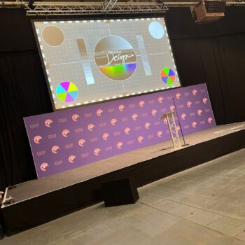 photo backdrop with logos